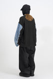 Sis Cut Off Denim Long Sleeve T-Shirt