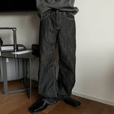 Slab Detail Semi-Wide Denim Matte Black