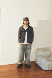 WASHED SOLAR APPLIQUE ZIP UP HOODIE