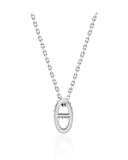 Triple Silver (W) Pave Necklace