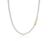 H edition Silver(Y) White Pearl Bead Necklace 4mm