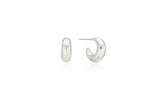 H Edition Silver (M) Matte Volume Hoop Earrings