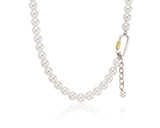 Noailles Silver (C) White Pearl Necklace 8mm