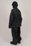 Coated Damage Black Denim Jacket