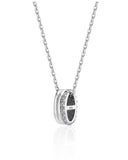 Triple Silver (W) Pave Necklace