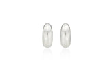 H Edition Silver (M) Matte Volume Hoop Earrings