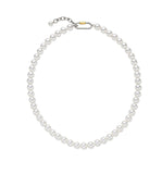 Noailles Silver (C) White Pearl Necklace 8mm