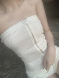 Doppen Zipper Tube Top