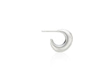 H Edition Silver (M) Matte Volume Hoop Earrings