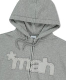 mah CUT OFF APPLIQUE ZIP-UP HOODIE