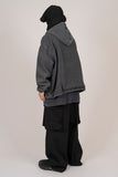 Poche denim hooded jacket