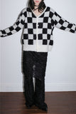 mohair chess knit cardigan