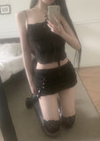 skirly button low-waist skirt
