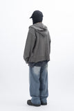 Iber Damage Knit Hooded Full Zip-Up