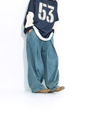 [AG] Long Tuck Wing Balloon Denim Pants