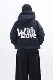 WITH LOVE Boucle Embroidery Hood zip-up