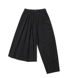 Asymmetric Pleat Pants