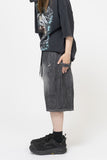Lean side snap denim shorts