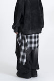 Kiren Check Skirt Layered Denim