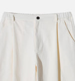 One-tuck cotton wide pants