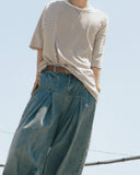 [AG] Long Tuck Wing Balloon Denim Pants