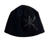 Leather Patch Waffle Beanie