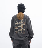 Black Cat Mood Pigment Sweatshirt