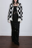 mohair chess knit cardigan