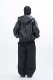 Viter Leather Track Hooded Jacket