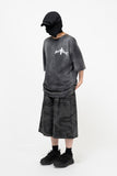 Pintuck Camo Wide Bermuda Pants