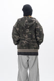 Rest Lettering Camo Hooded Zip-Up