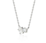 Essence Silver (W) Oval Round Moissanite Necklace