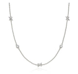 Nova Silver (W) Pave Station Necklace