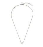 Essence Silver (W) Oval Round Moissanite Necklace