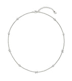 Nova Silver (W) Pave Station Necklace