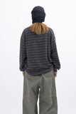 Juk Collar Stripe Pigment Long Sleeve T-Shirt