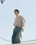 [AG] Long Tuck Wing Balloon Denim Pants