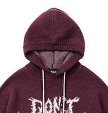 SALE★ Oversized (19)Slogan Wool Knit Hoodie