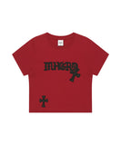 GOTHIC APPLIQUE CROP TEE