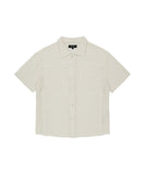 RAW CUT KNIT HALF SHIRT
