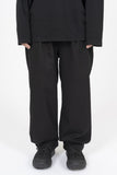 Basic Cotton Two Tuck Wide Pants