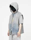 Artless Hooded Denim Vest