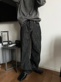 Slab Detail Semi-Wide Denim Matte Black