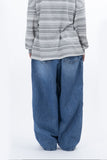 Lable Incision Line Wide Denim