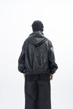 Viter Leather Track Hooded Jacket