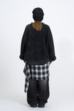 Kiren Check Skirt Layered Denim