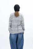 Phrase Stripe Knit Long Sleeve T-Shirt