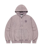 WASHED SOLAR APPLIQUE ZIP UP HOODIE