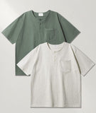 Jean Henley Neck Short Sleeve T-shirt