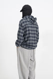 Kio Blended Check Hooded Shirt